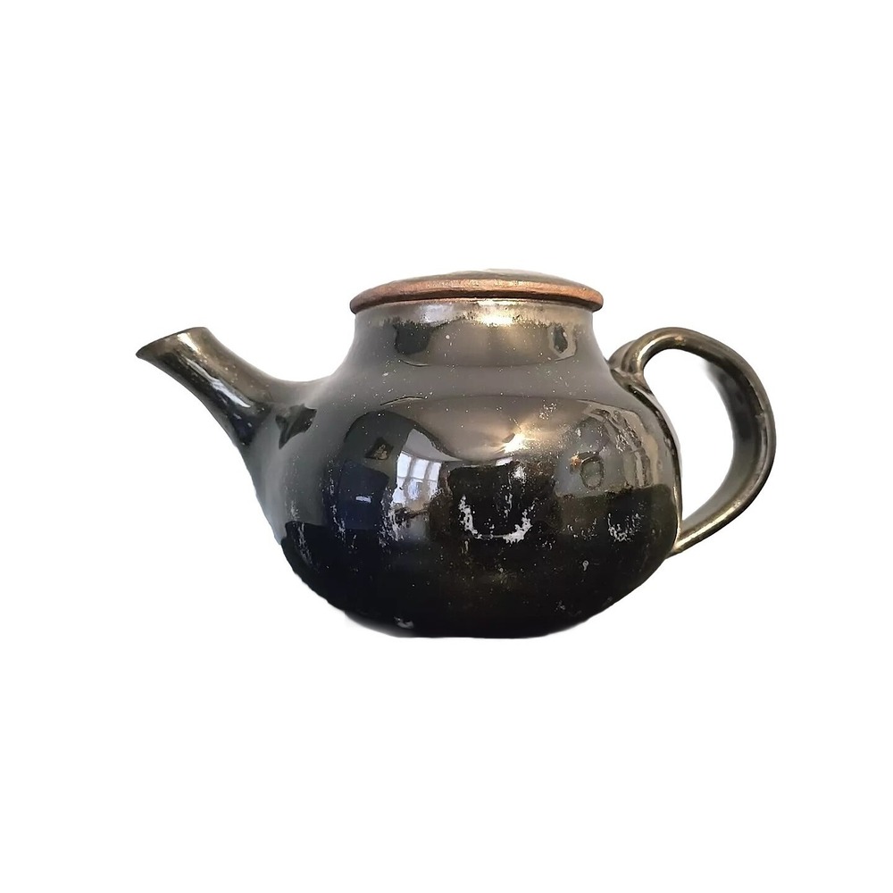 Japanese Black Glaze Teapot Marked